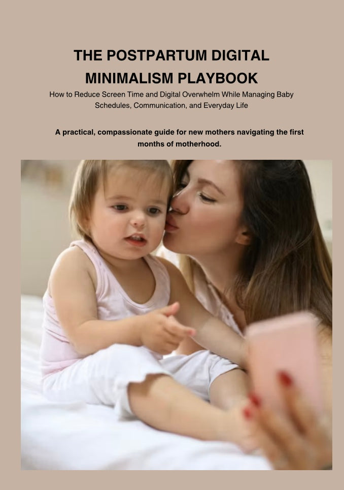 THE POSTPARTUM DIGITAL MINIMALISM PLAYBOOK FOR NEW MOTHERS